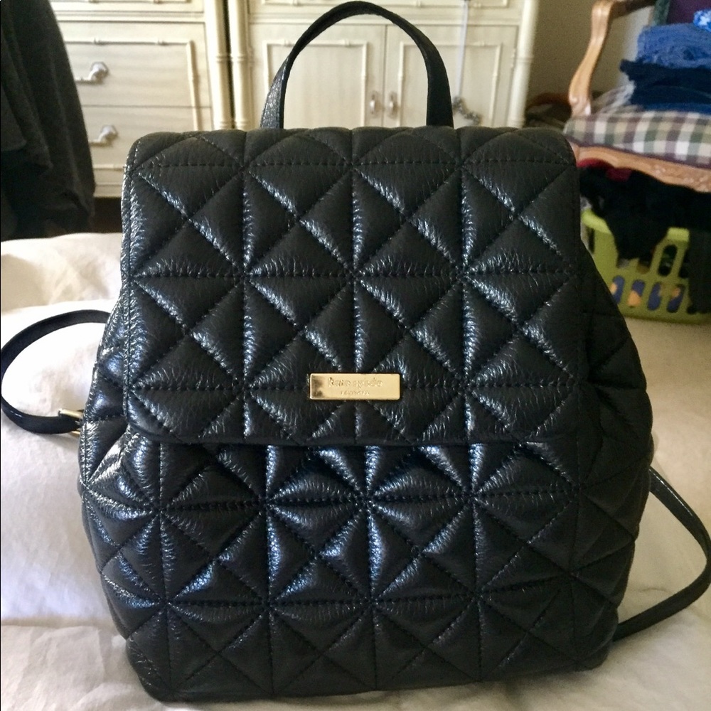 Kate Spade Marley Black Quilted Leather Backpack