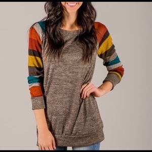 Bellamie Gorgeous Striped Top. Size Medium.