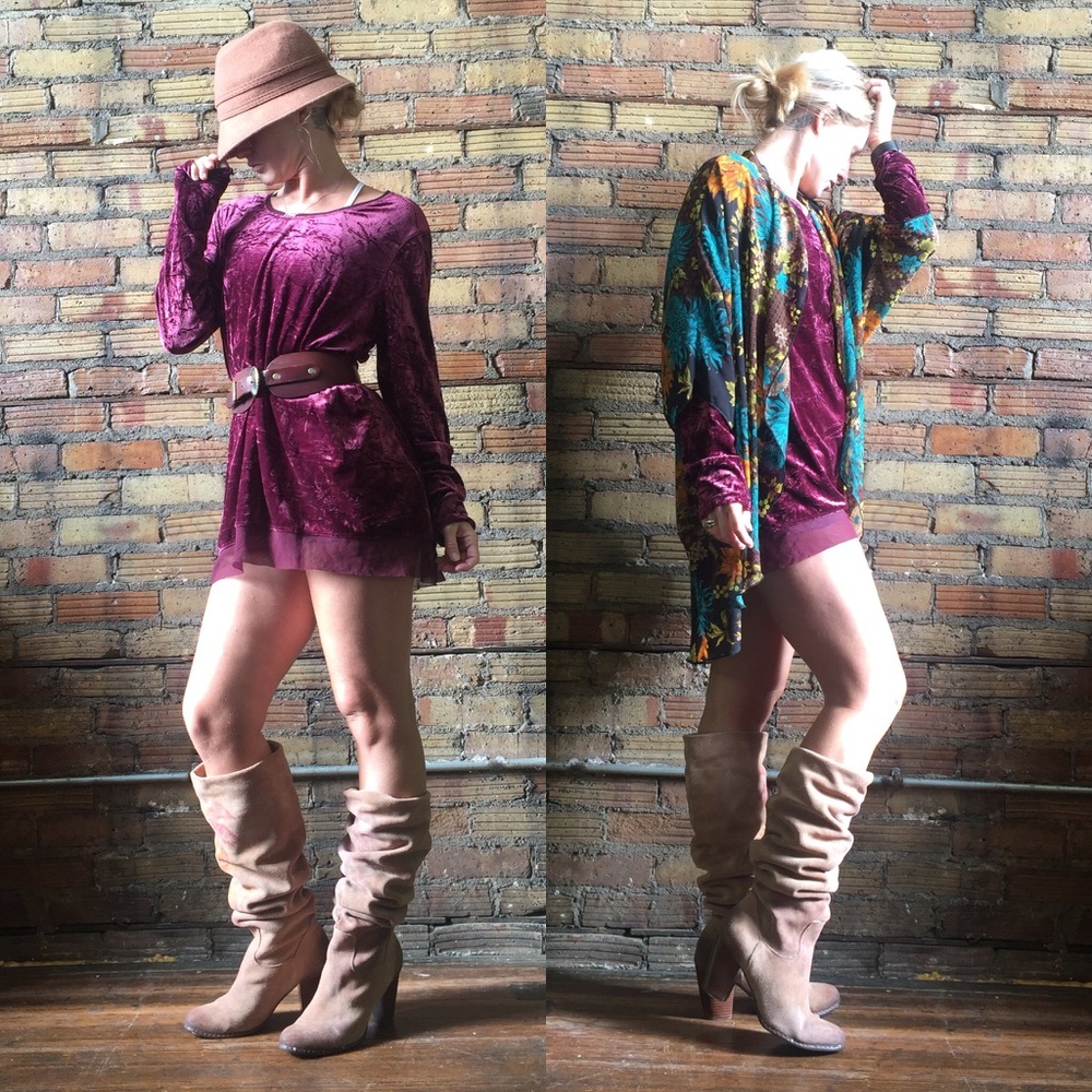 Vera Wang Crushed Velvet top/ dress