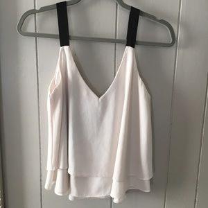 V Neck Black and White Tank