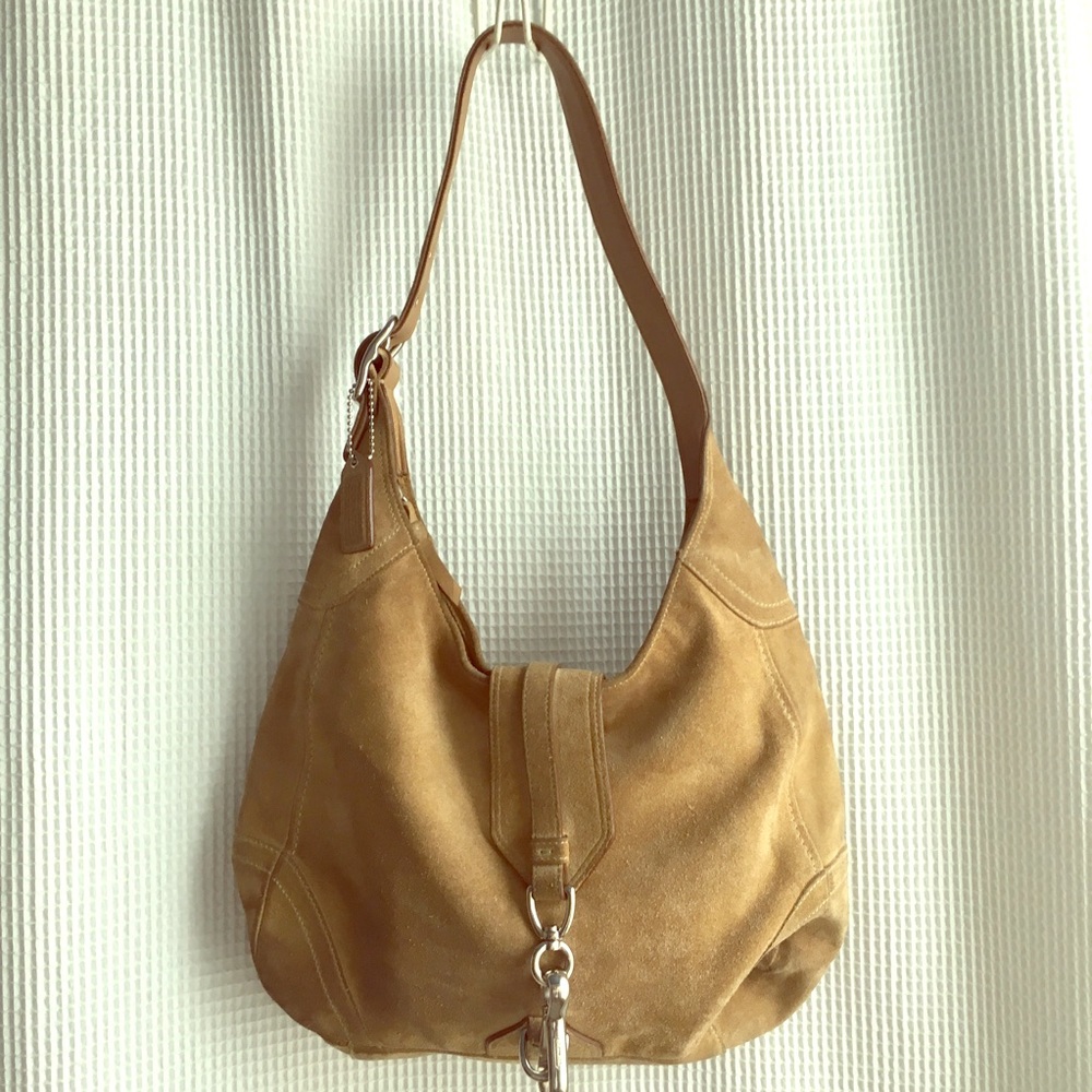 Coach suede shoulder bag