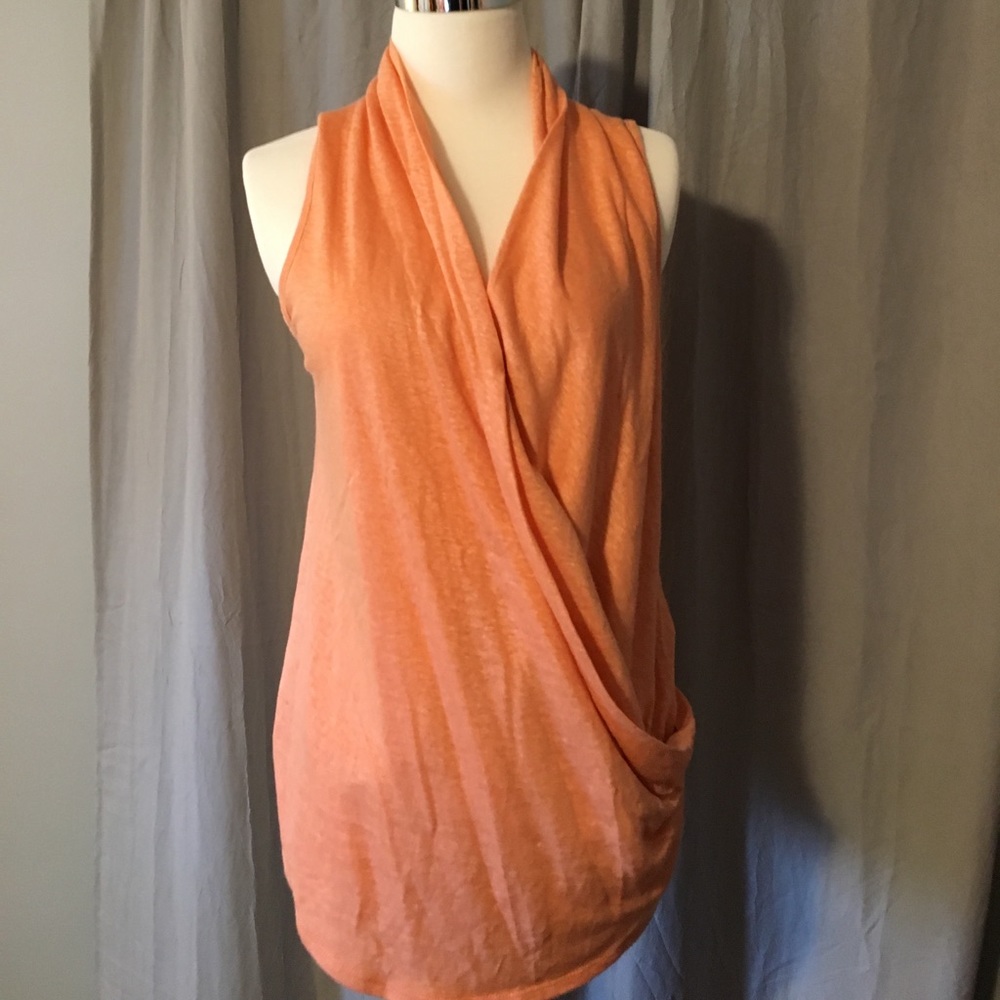 Karen Kane Faux Wrap Peach top, NWOT