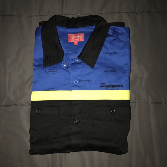 supreme color blocked work shirt