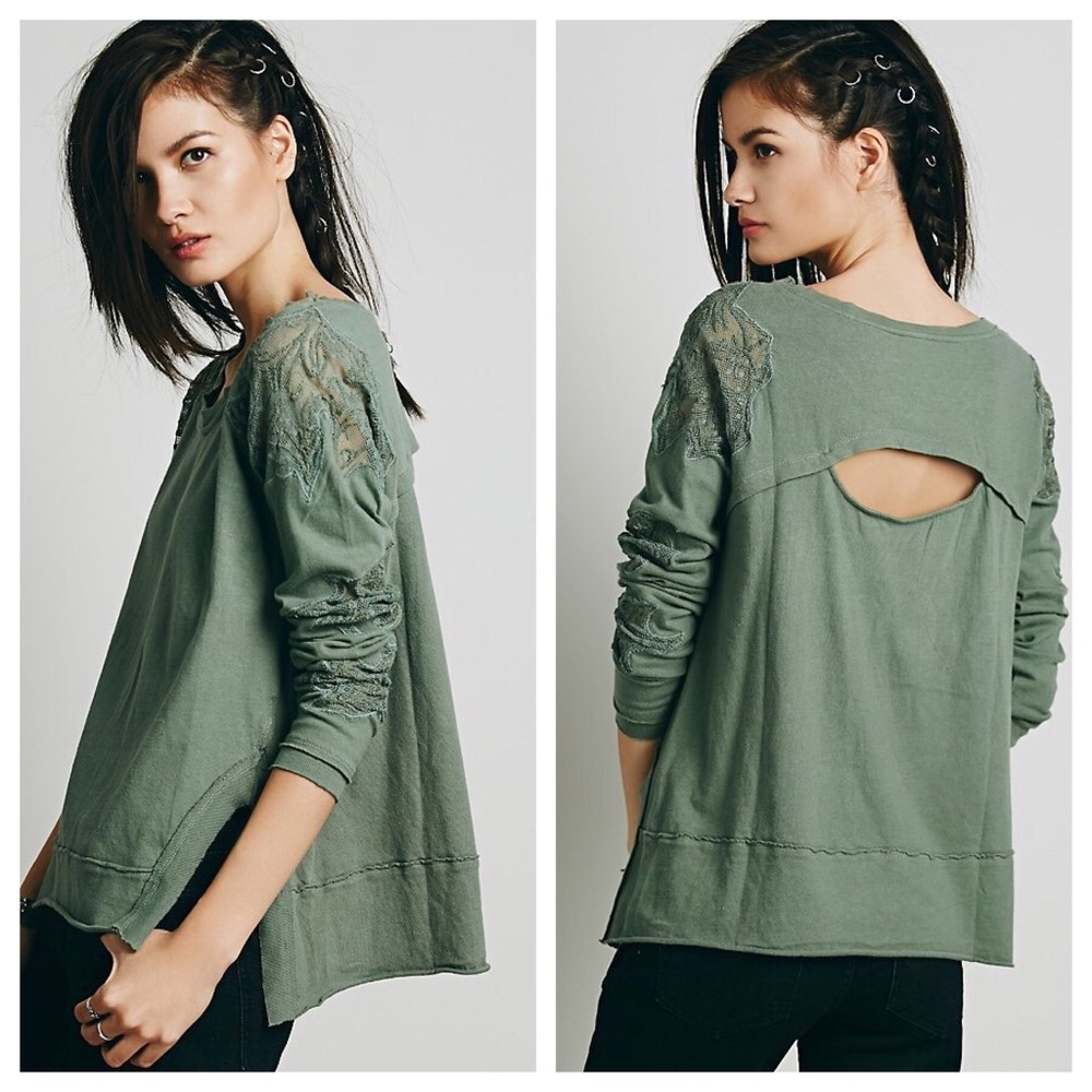 SOLD Free People "Outer Sunset Top" in Green
