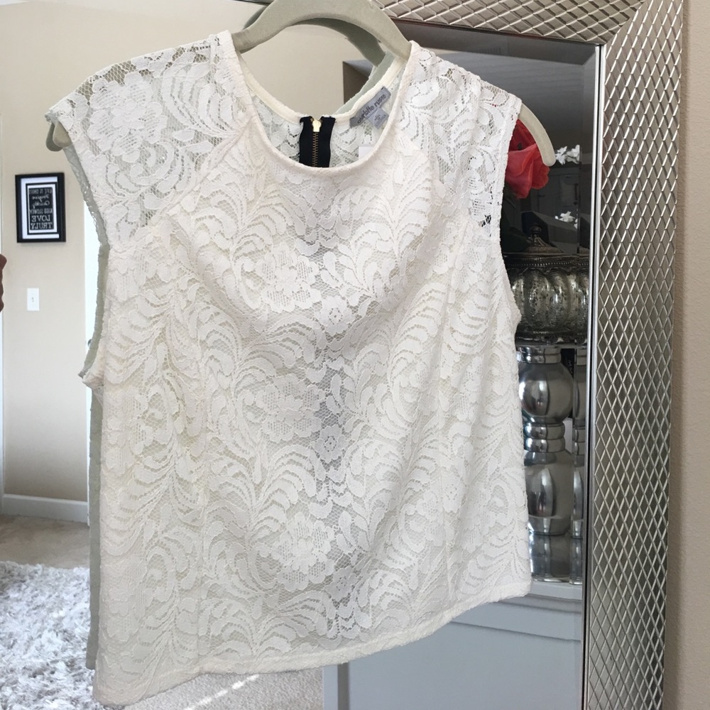 Lace Off White Top