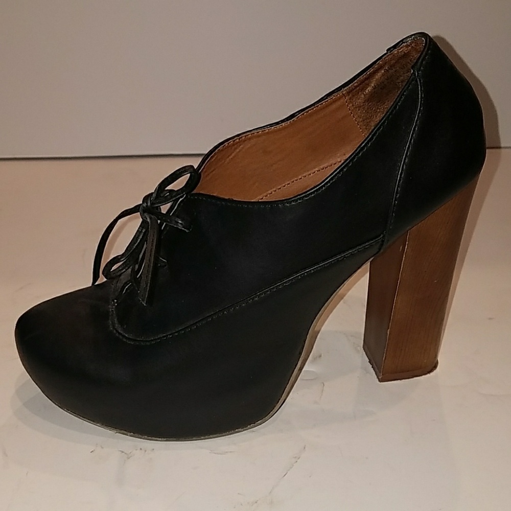 High Heel Lace Up Oxford Booties