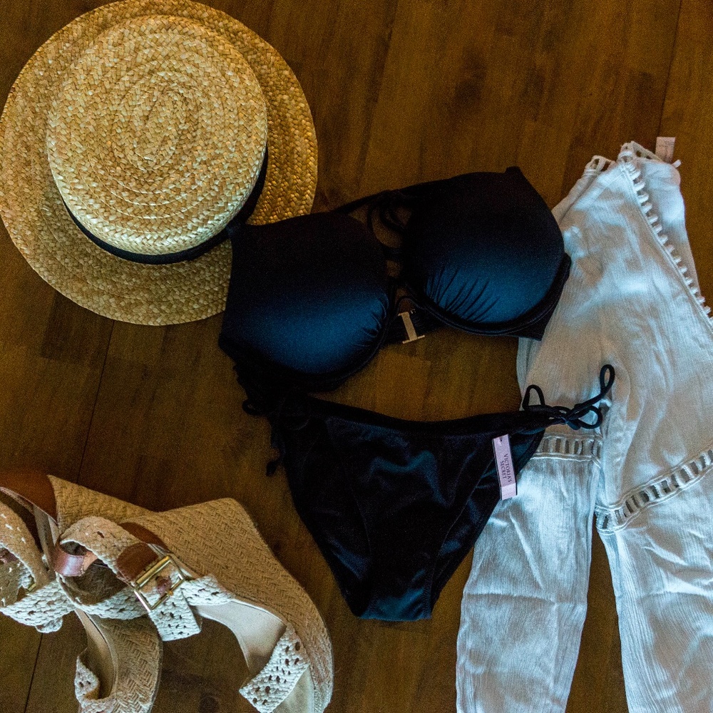 NWT Bombshell Push Up Classic Black Bikini