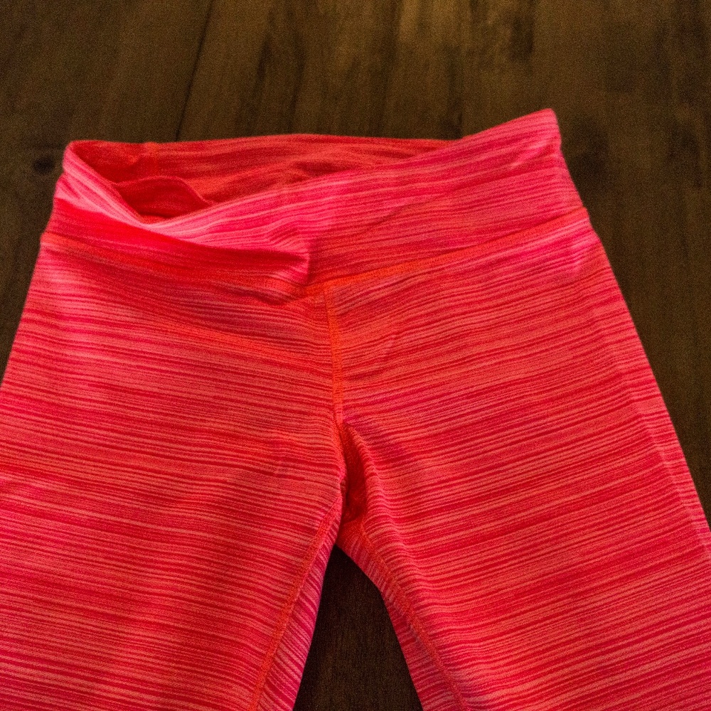orange under armour workout crops