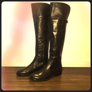 Over the knee leather boots.