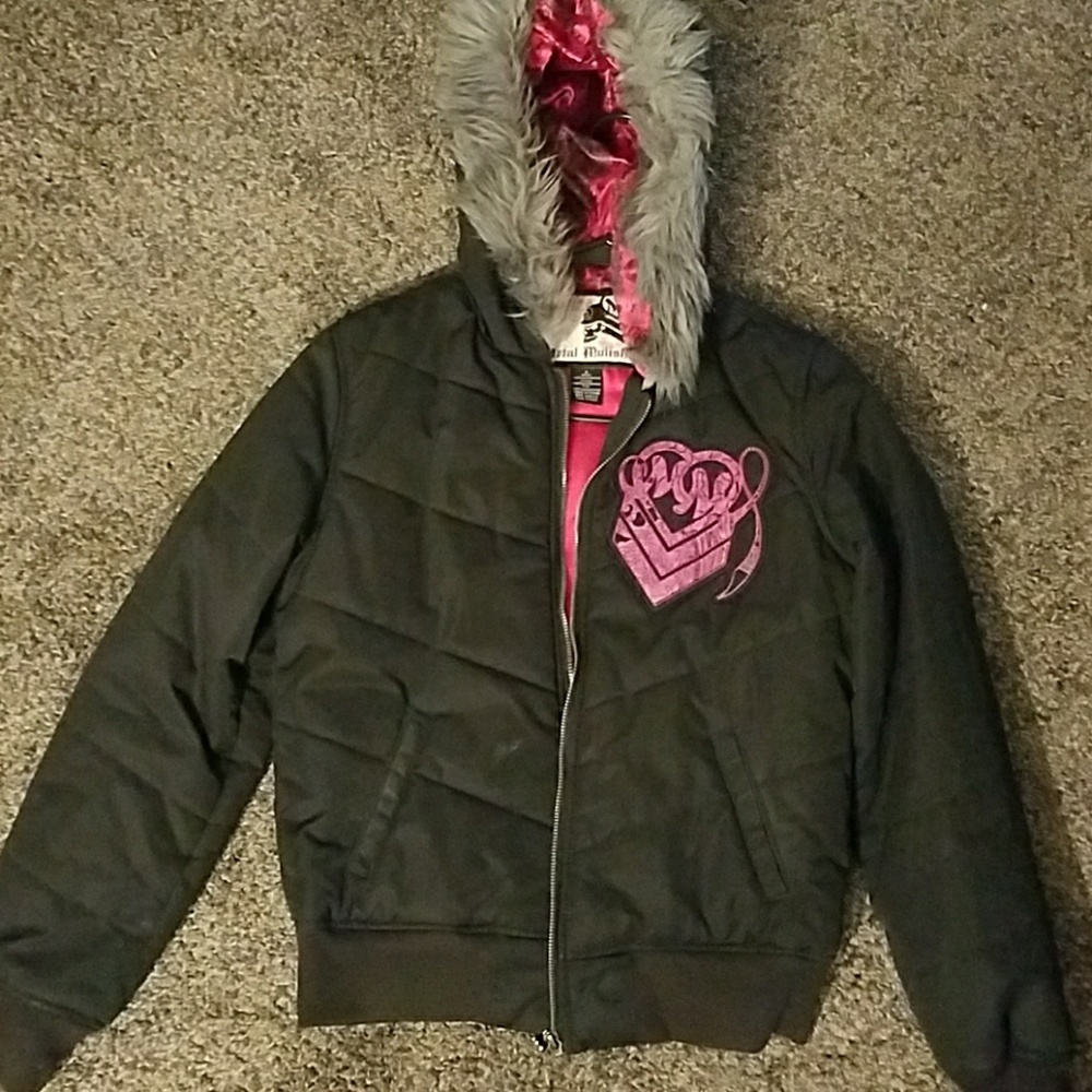 Metal Mulisha jacket with fur hood
