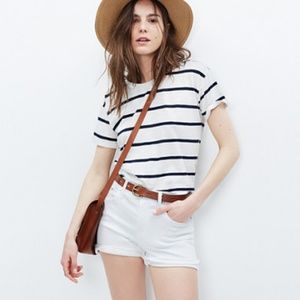 Madewell High-rise denim shorts in pure white
