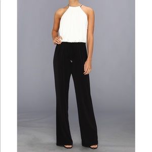 Vince Camuto color blocked halter jumpsuit