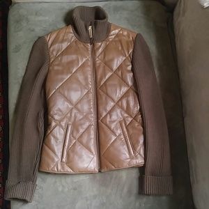 Women's Leather and knit jacket.
