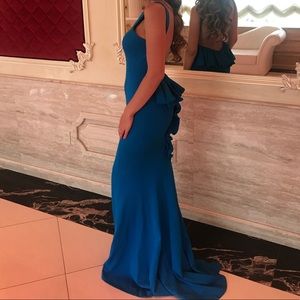 Royal blue open back Jovani gown
