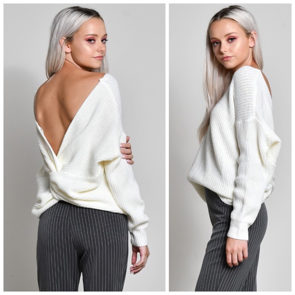 New ivory twist back oversized sweater - Picture 4 of 4