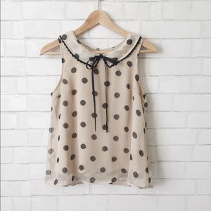 Anthropologie Polka Dot Sleeveless Blouse Anthropologie Polka Dot Sleeveless Blouse