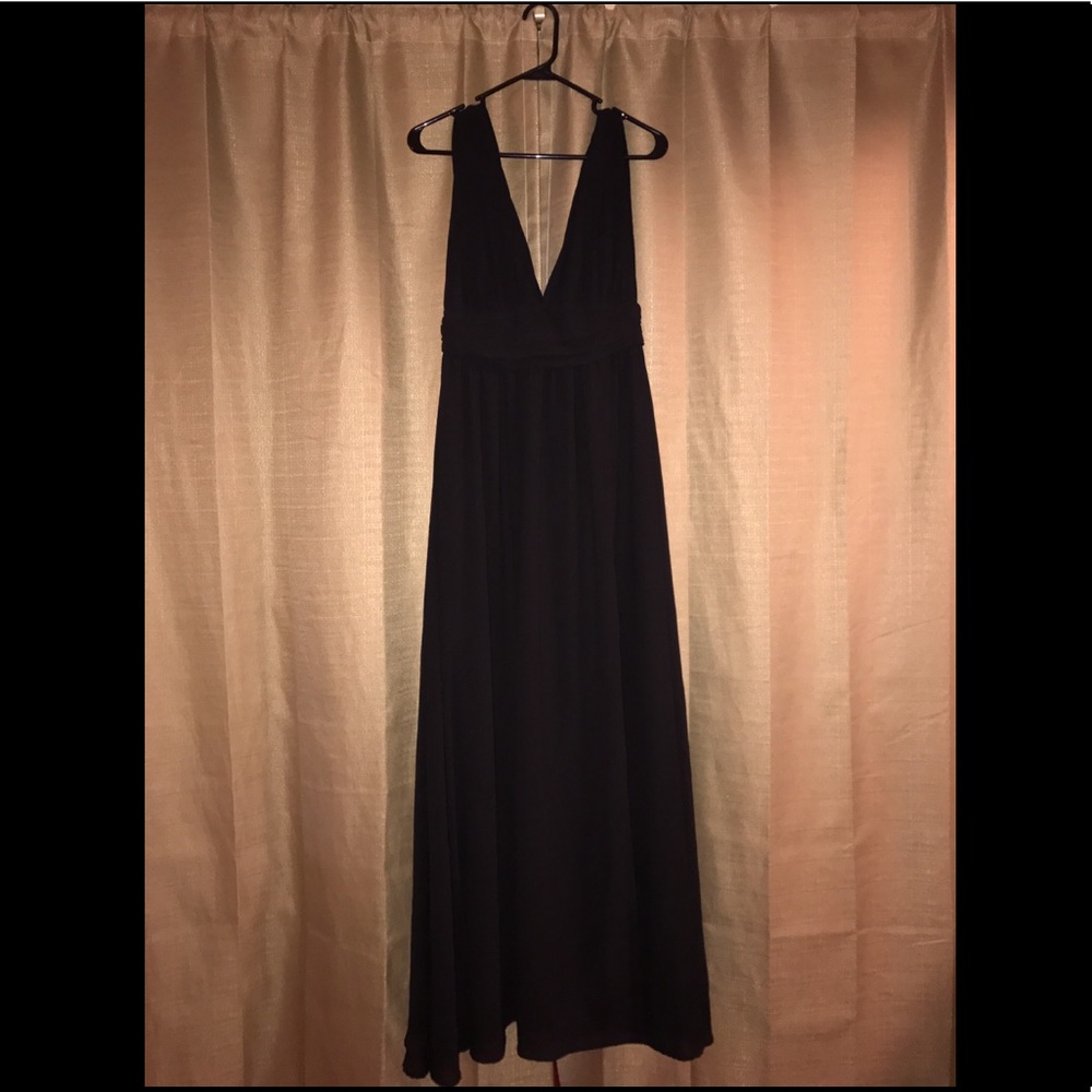 🖤 Black V-Neck & Back w/ Side Slit Maxi Dress 🖤
