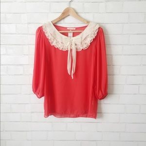 Anthropologie Lace Front Blouse Anthropologie Lace Front Blouse