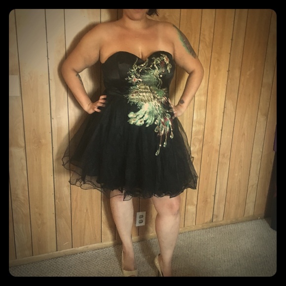 ModCloth Semi-formal Peacock Dress Size 18 - Picture 1 of 4