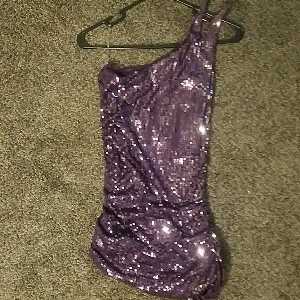 Purple sequin top