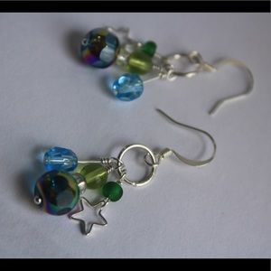 Silver Star Bead Earrings Silver Star Bead Earrings