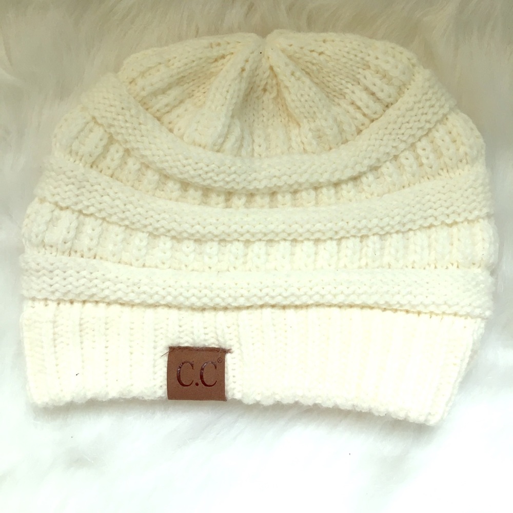 NWOT White C.C Beanie Hat