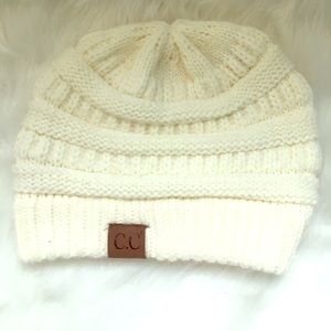 NWOT White C.C Beanie Hat