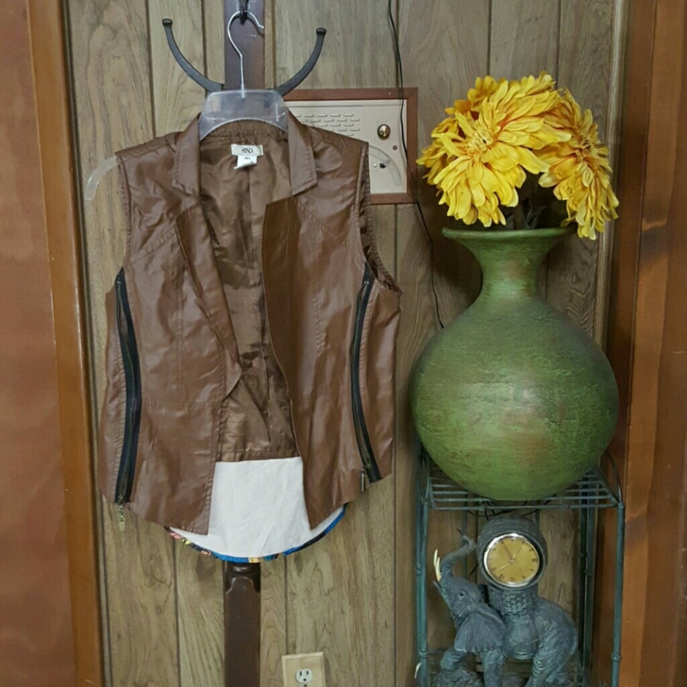 Brown and multi colored vest
