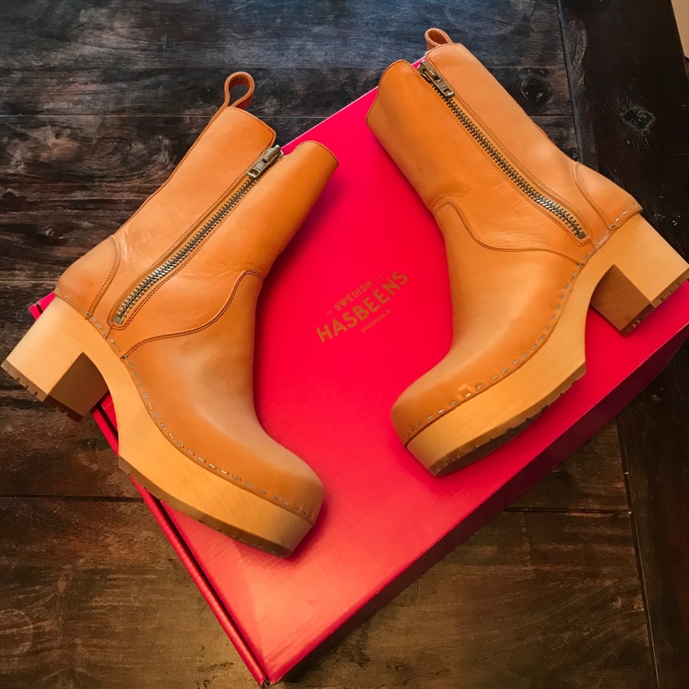 Swedish Hasbeens Zip It Plateau in Nature sz 38