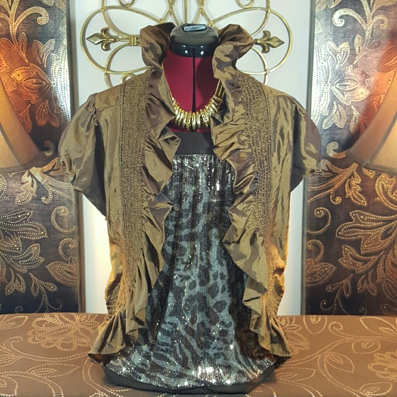 Jamie Nicole Jackets & Blazers - Jamie Nicole plus size Bronze Crop Jacket 2X