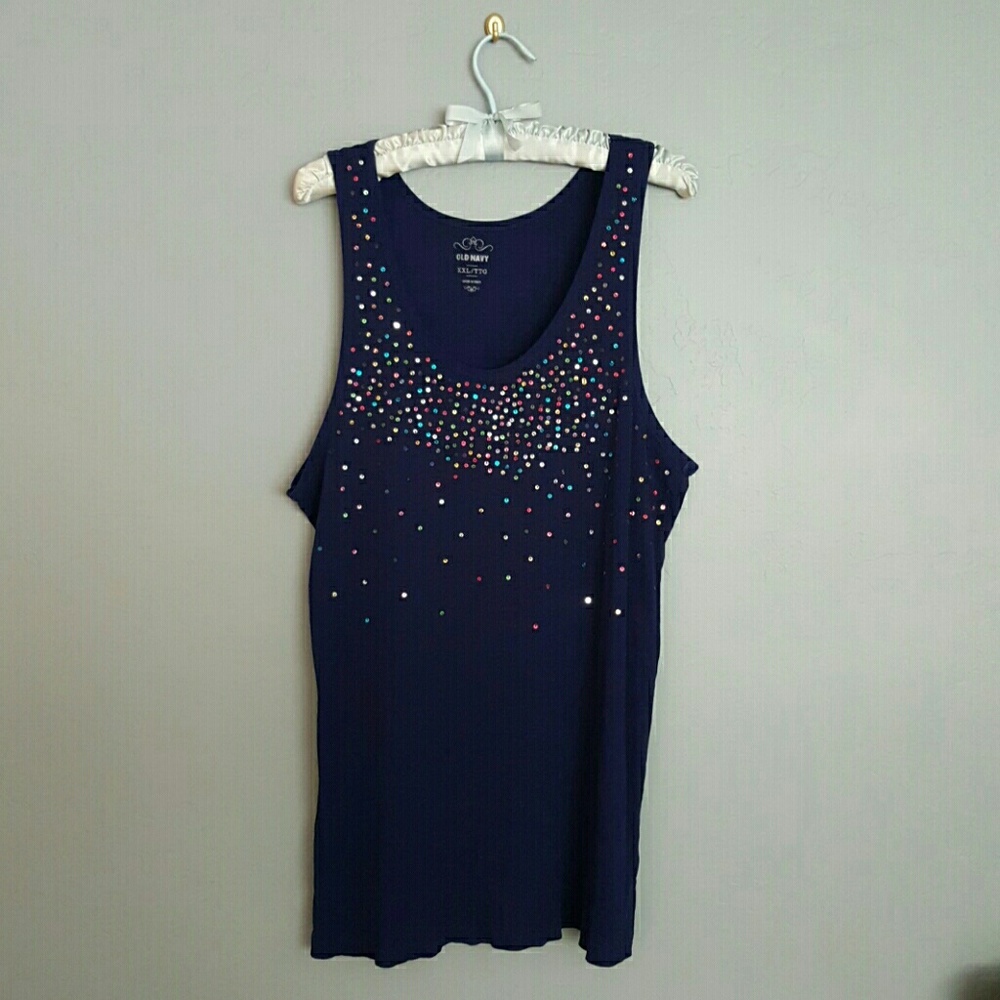 Old Navy blue sequined tank top