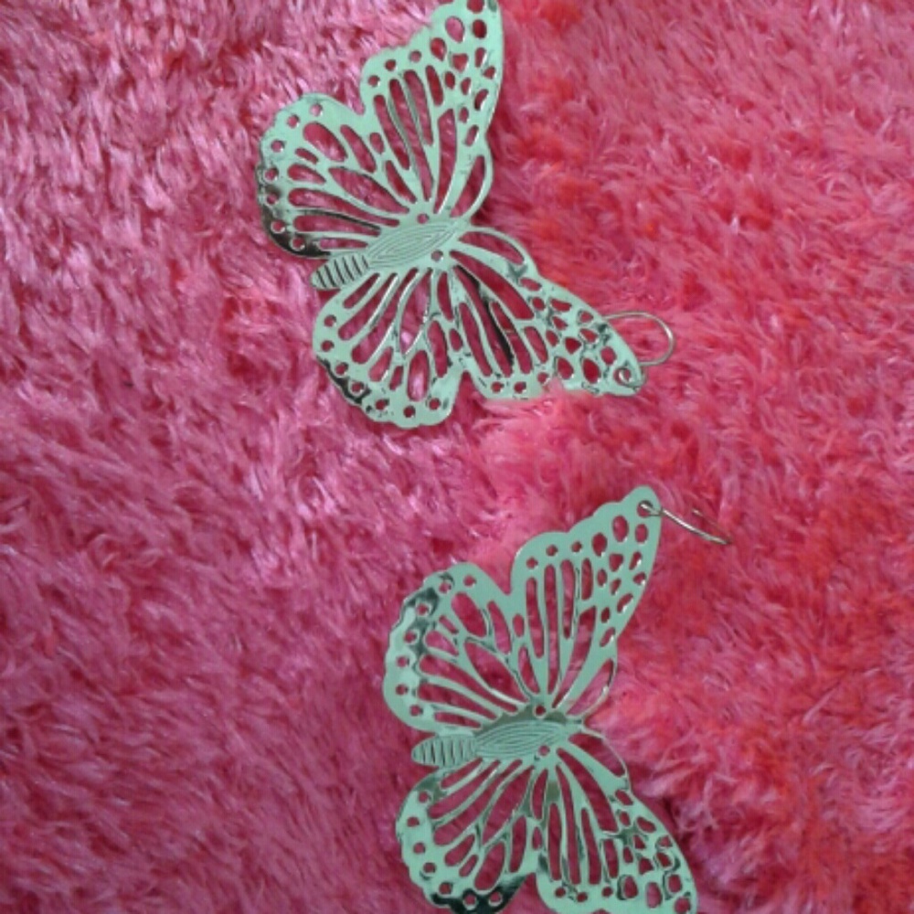 Gold butterfly earrings
