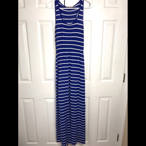 Blue stripe jersey Maxi dress - Picture 3 of 5