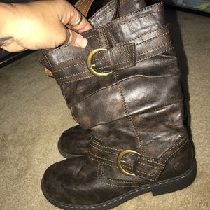Brown moto boots size 7