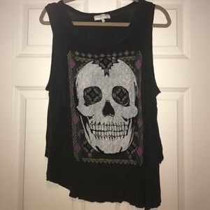 Urban Outfitters Skull muscle tee with open back