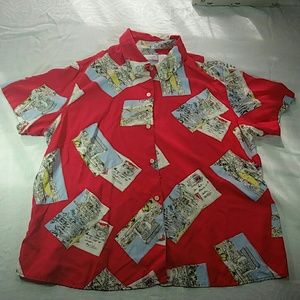 Silk button down  liz claiborne postcards