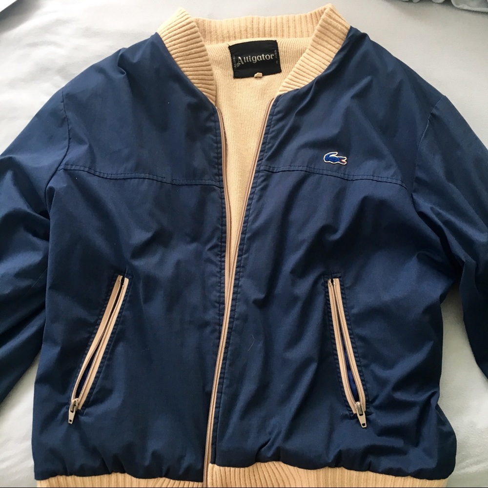 Vintage Lacoste Navy Men Jacket Coat Size Large