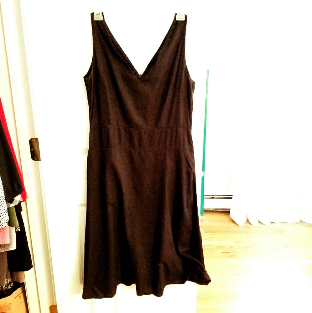 Size 8 H&M Black V neck cotton dress