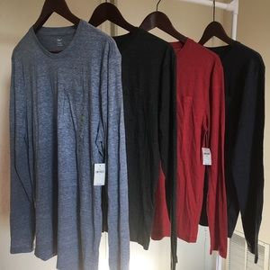 4 new unused gap long sleeve shirts, medium