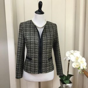 BANANA REPUBLIC Nubby Grey Tweed Zipper Jacket BANANA REPUBLIC Nubby Grey Tweed Zipper Jacket