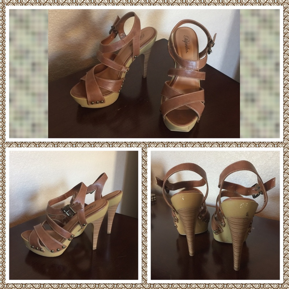 Sz. 8 1/2 Light Brown 4 in. Paparika heels