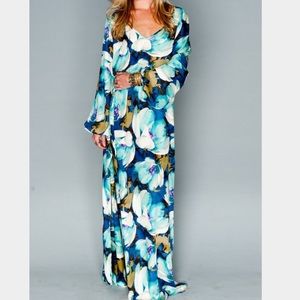 Show Me Your Mumu Blue Tulips Jocelyn Maxi Dress M