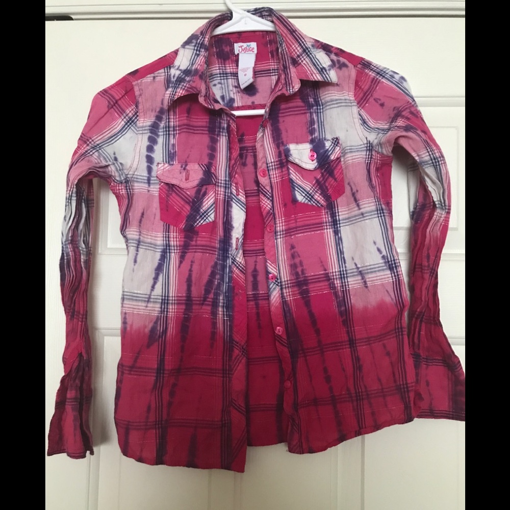 Chic Tye dye shirt with silver stripes