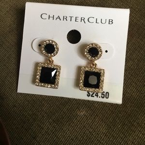 Black and CZ earrings
