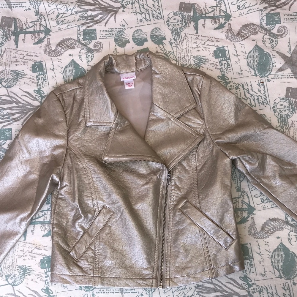 Gold vegan leather jacket