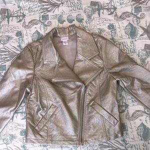 Gold vegan leather jacket