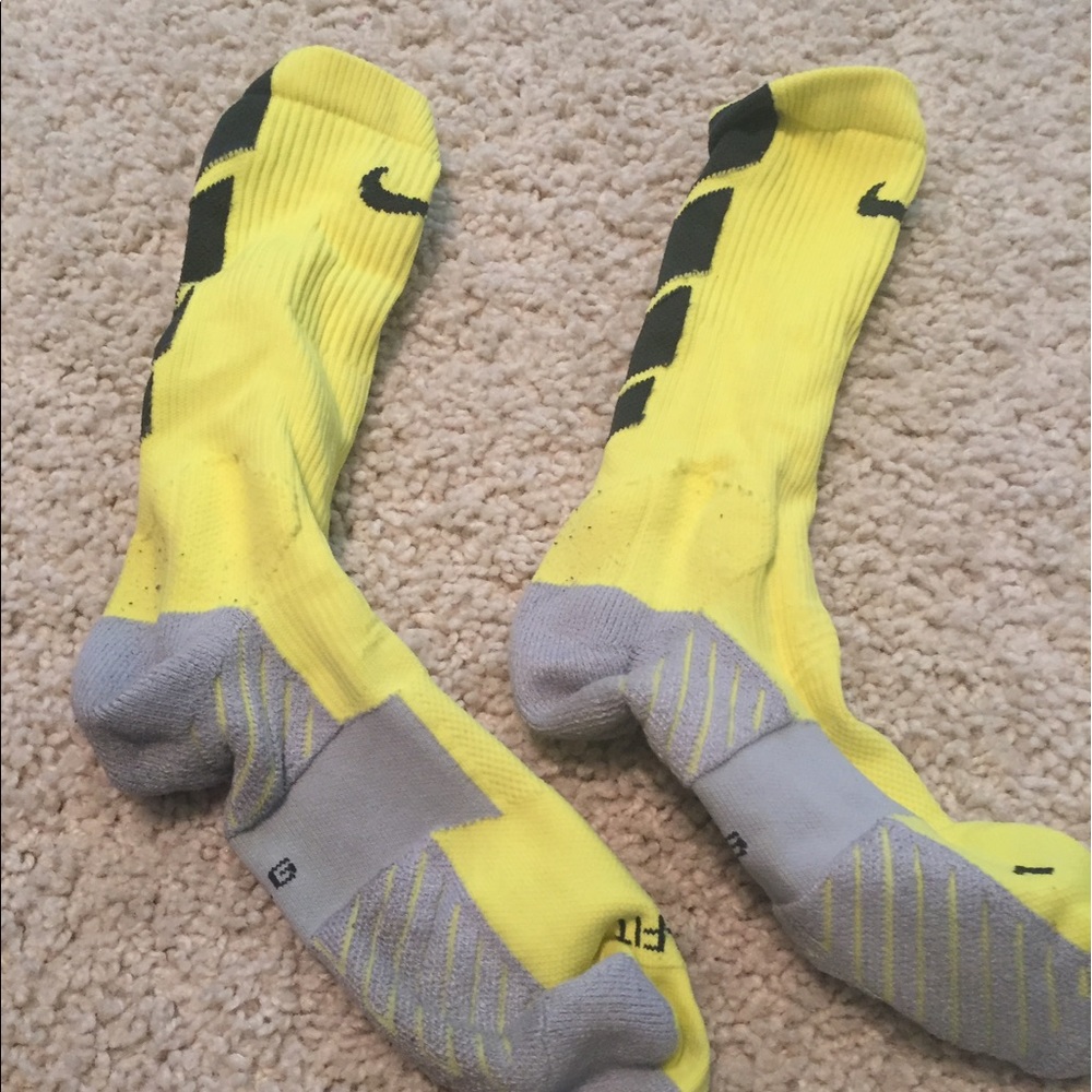 Nike dri fit yellow basketball socks