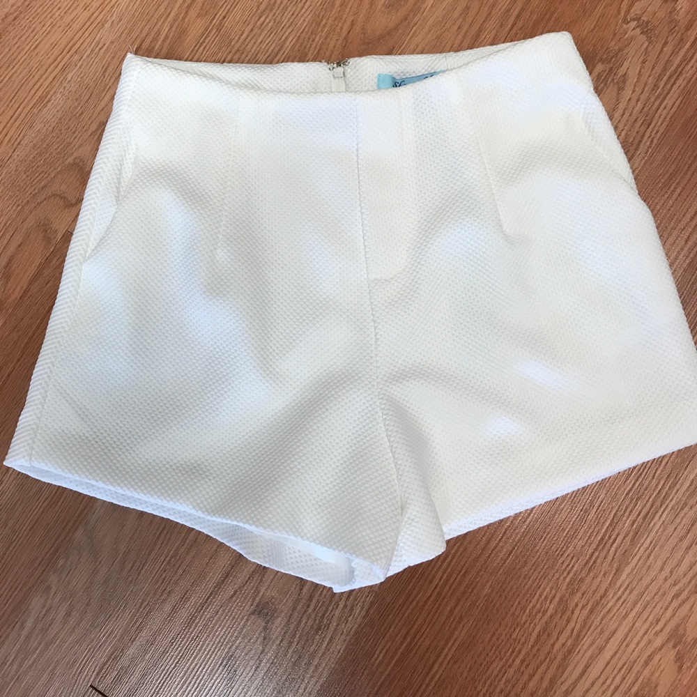 White High Waisted Shorts