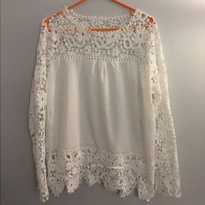 White Gypsy Lace Blouse. Size Medium. GUC.