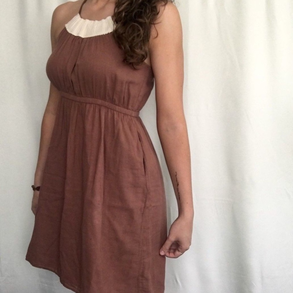 Anthropologie Boho Halter Flowy Dress Size Small - Picture 3 of 7